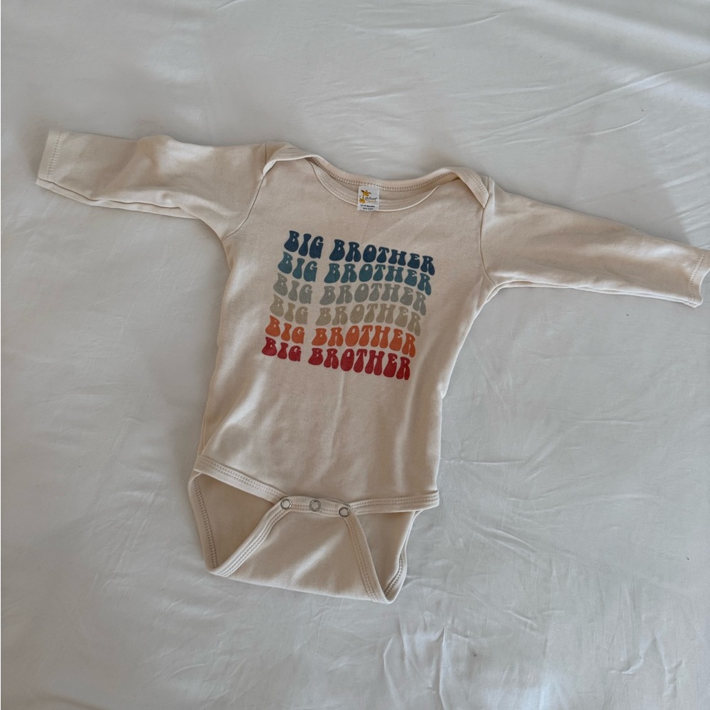 Big Brother Cream Long Sleeve Onesie